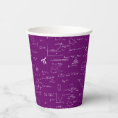 Gobelets En Papier Simple Purple White Math Pattern (Verso)
