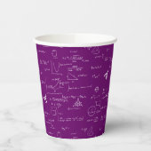 Gobelets En Papier Simple Purple White Math Pattern (Gauche)