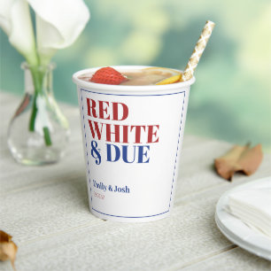 Gobelets En Papier Simple rouge blanc et Baby shower du 4 juillet