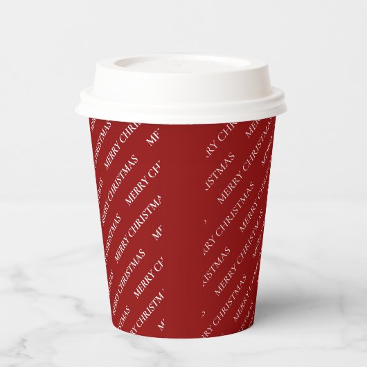 Gobelets En Papier Simple rouge Noël vacances Motif texte personnalis (Gauche)