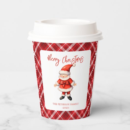 Gobelets En Papier Simple Santa Clause Noël (Verso)