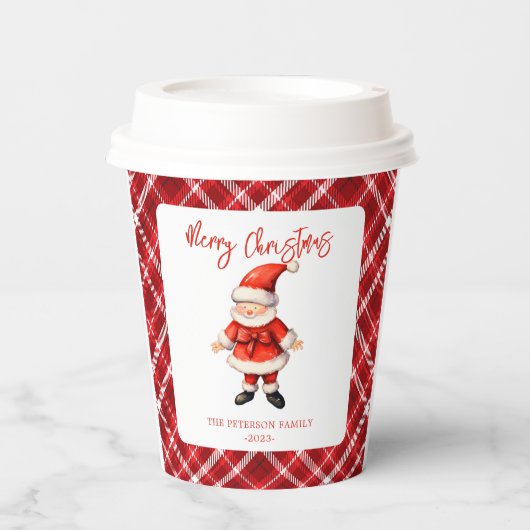 Gobelets En Papier Simple Santa Clause Noël (Recto)