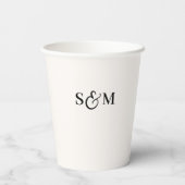 Gobelets En Papier Simple Script Esperluette Monogramme Mariage (Verso)