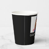 Gobelets En Papier Simple Texte Photo 2022 Graduation Noir (Droite)