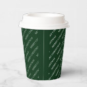Gobelets En Papier Simple Vert Noël Fête Motif texte personnalisé (Droite)