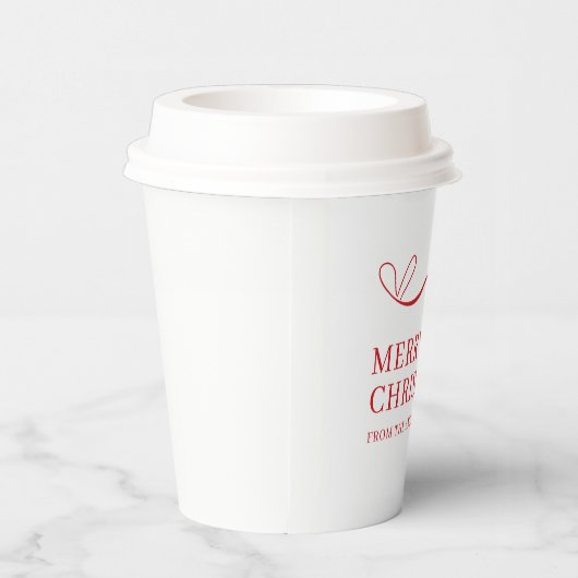 Gobelets En Papier Simple white red modern Merry Christmas (Droite)