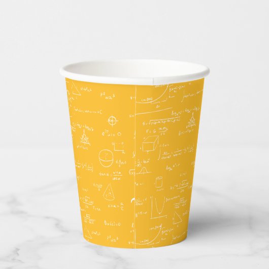 Gobelets En Papier Simple Yellow White Math Pattern (Droite)
