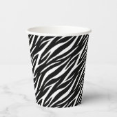 Gobelets En Papier Simple Zebra Print Black White Cute Modern Motif (Verso)