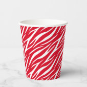 Gobelets En Papier Simple Zebra Print Red White Cute Modern Motif (Recto)