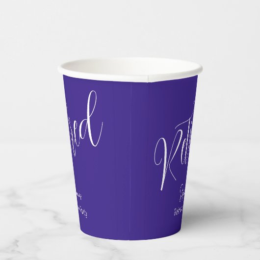Gobelets En Papier Simplement Script moderne Purple Retraite Party (Droite)