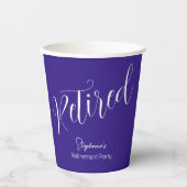 Gobelets En Papier Simplement Script moderne Purple Retraite Party (Recto)