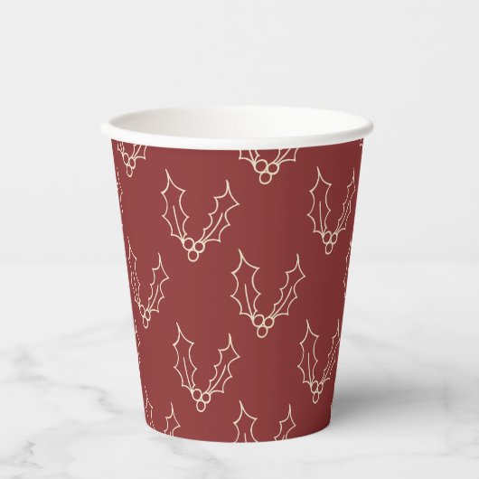 Gobelets En Papier Simply Christmas Collection - Holly (Recto)