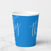 Gobelets En Papier Simply Modern Script Blue 30th Birthday Party (Droite)
