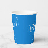 Gobelets En Papier Simply Modern Script Blue Retirement Party (Droite)