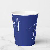 Gobelets En Papier Simply Modern Script Marine Blue 50th Birthday (Gauche)