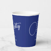 Gobelets En Papier Simply Modern Script Navy Blue 80th Birthday Party (Droite)
