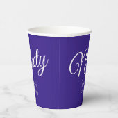 Gobelets En Papier Simply Modern Script Purple 90th Birthday Party (Droite)
