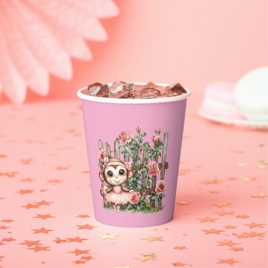 Gobelets En Papier Singe Ballerine (Insitu)