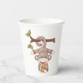 Gobelets En Papier Singe Tenant Un Football (Recto)