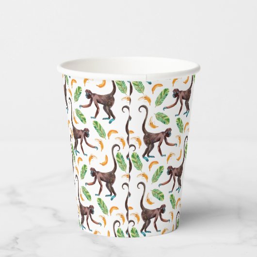 Gobelets En Papier Singes sucrés Jonglant des bananes (Droite)