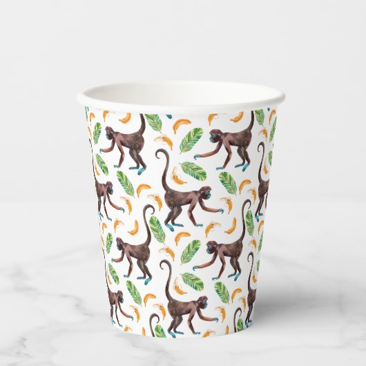 Gobelets En Papier Singes sucrés Jonglant des bananes (Recto)