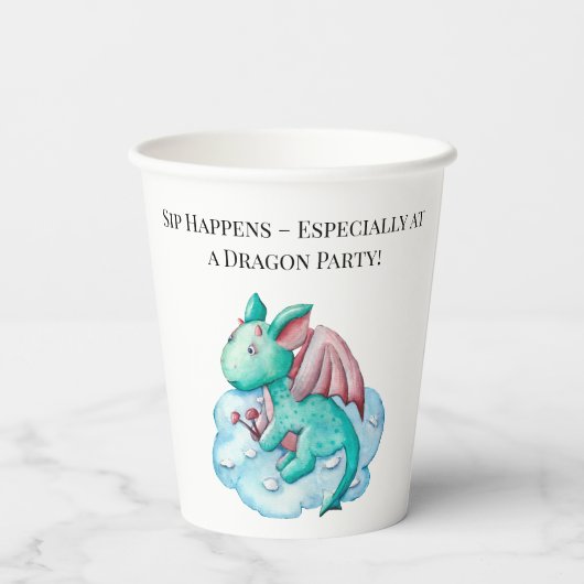 Gobelets En Papier Sip Happens - Surtout lors d'une soirée Dragon ! (Verso)