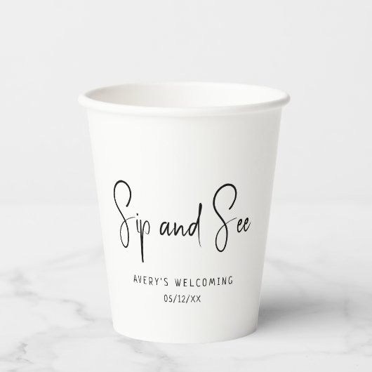 Gobelets En Papier Sip Neutre Moderne Simple Et Voir (Recto)