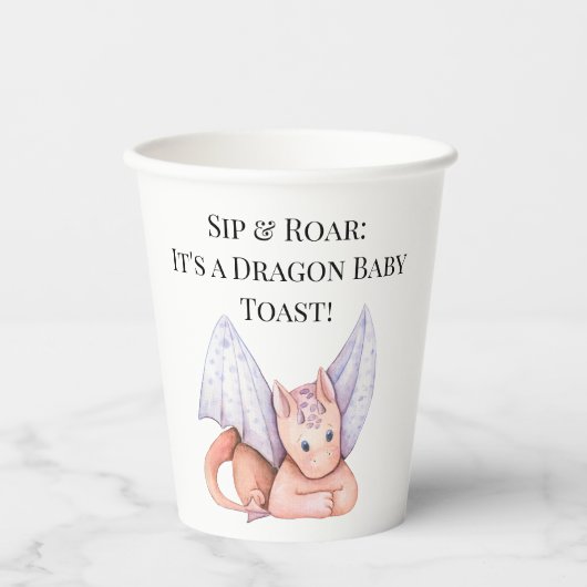 Gobelets En Papier Sip & Roar : C'est un toast de Dragon Baby ! (Recto)
