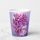 Gobelets En Papier Sirène d'océan violet (Recto)