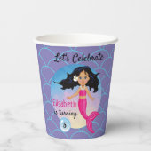 Gobelets En Papier Sirène Magique Sous La Mer Anniversaire (Verso)