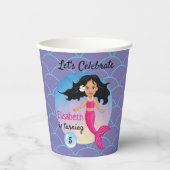 Gobelets En Papier Sirène Magique Sous La Mer Anniversaire (Recto)