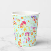 Gobelets En Papier Sirènes Bleu  (Verso)