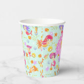 Gobelets En Papier Sirènes Bleu  (Droite)