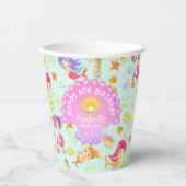 Gobelets En Papier Sirènes Bleu  (Recto)