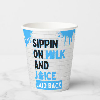 Gobelets En Papier Sirop de Lait et Jus Blue Hip Hop 