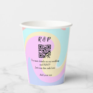 Gobelets En Papier Site web de mariage rsvp q r code ajouter nom text