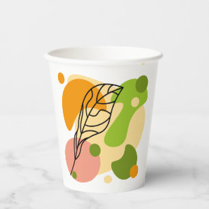 Gobelets En Papier Sites abstraits intéressants avec feuilles