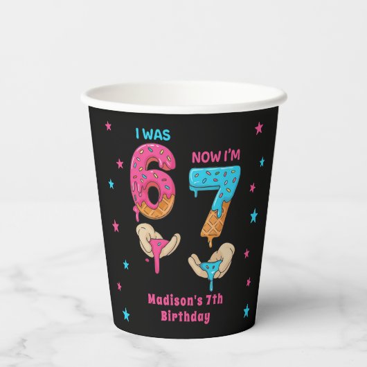 Gobelets En Papier Six Seven Birthday Party Paper Cups (Verso)