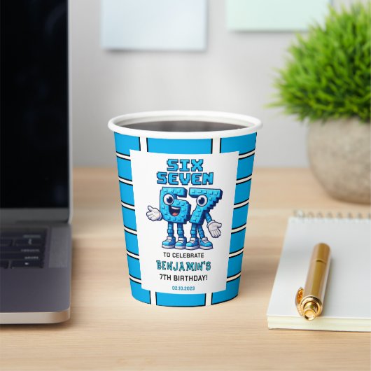 Gobelets En Papier Six Seven Meme 7th Birthday | Funny Trendy (Insitu)