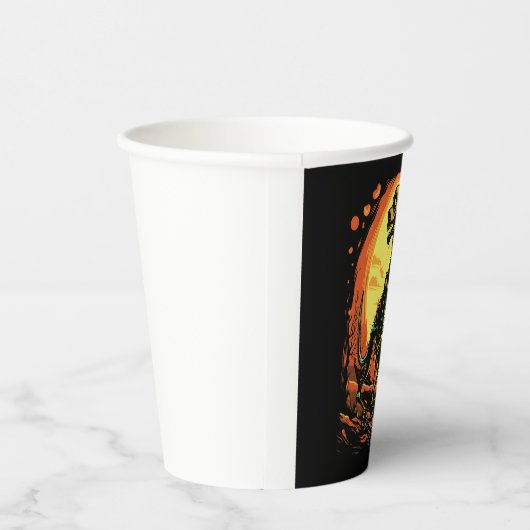 Gobelets En Papier Skeleton Dog Halloween Art (Droite)