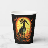 Gobelets En Papier Skeleton Dog Halloween Art (Recto)