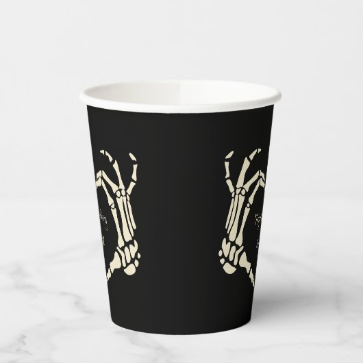 Gobelets En Papier Skeleton Main Forme de coeur Mariage personnalisé (Gauche)