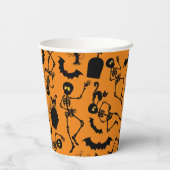 Gobelets En Papier Skeletons d'Halloween Macabre Dance (Verso)