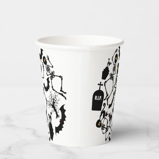 Gobelets En Papier Skeletons d'Halloween Macabre Dance (Droite)