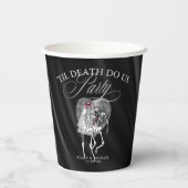 Gobelets En Papier Skeletons gothiques 'Til Death Party Bourgogne ID8 (Verso)