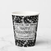 Gobelets En Papier Skeletons Halloween heureux (Recto)