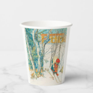 Gobelets En Papier Ski d'hiver par Carl Larsson