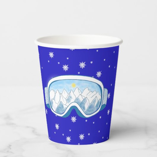 Gobelets En Papier Ski Goggers Snowflake Dance (Verso)