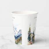 Gobelets En Papier Ski Mountain Telluride Colorado Mariage aquarelle (Droite)