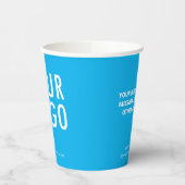 Gobelets En Papier Sky Blue Paper Cups Custom Business Logo 8 oz (Gauche)